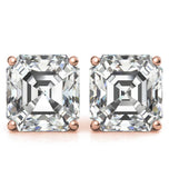 Asscher Cut Moissanite Diamond Stud Earring