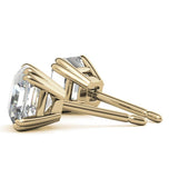 Asscher Cut Double Claw Prong Moissanite Solitaire Earring