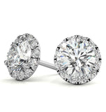 VVS1 Moissanite Round Brilliant Cut Halo Ring