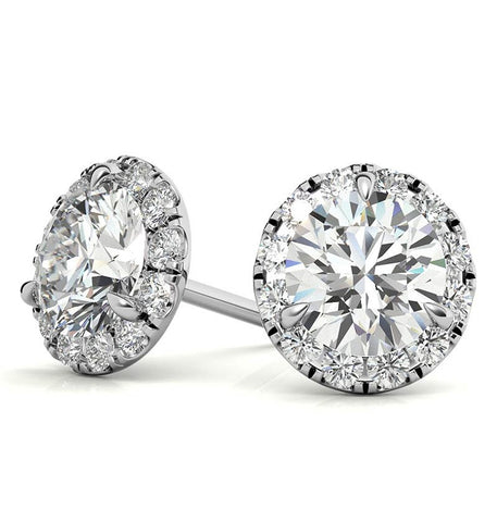 VVS1 Moissanite Round Brilliant Cut Halo Ring