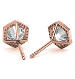 Round Cut Moissanite Halo Stud Earrings For Her