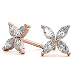 Marquise Cut Moissanite Flower Shape Earring