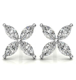 Marquise Cut Moissanite Flower Shape Earring