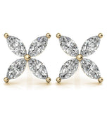 Marquise Cut Moissanite Flower Shape Earring