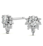 Moissanite Marquise & Round Cut Lotus Style Earring