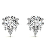 Moissanite Marquise & Round Cut Lotus Style Earring