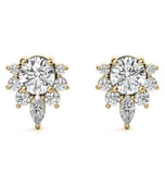 Moissanite Marquise & Round Cut Lotus Style Earring