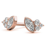 Marquise & Round  Cut Moissanite Push Back Earring