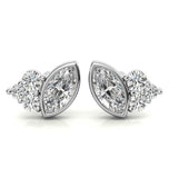 Marquise & Round  Cut Moissanite Push Back Earring