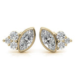 Marquise & Round  Cut Moissanite Push Back Earring