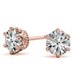 Round Cut Moissanite Hidden Accent Stud Earring