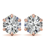 Round Cut Moissanite Hidden Accent Stud Earring