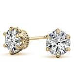 Round Cut Moissanite Hidden Accent Stud Earring