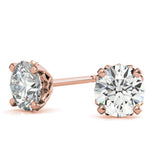 Moissanite Round Cut Unique Prong Earring