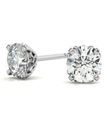 Moissanite Round Cut Unique Prong Earring