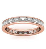 Emerald Cut Moissanite Channel Set Eternity Band