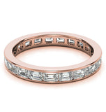 Emerald Cut Moissanite Channel Set Eternity Band