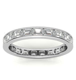 Emerald Cut Moissanite Channel Set Eternity Band