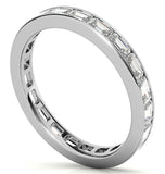 Emerald Cut Moissanite Channel Set Eternity Band