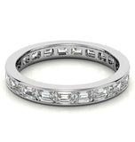 Emerald Cut Moissanite Channel Set Eternity Band