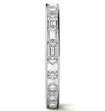 Emerald Cut Moissanite Channel Set Eternity Band