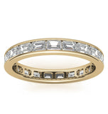 Emerald Cut Moissanite Channel Set Eternity Band