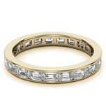 Emerald Cut Moissanite Channel Set Eternity Band