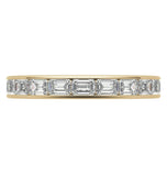 Emerald Cut Moissanite Channel Set Eternity Band