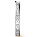 Emerald Cut Moissanite Channel Set Eternity Band