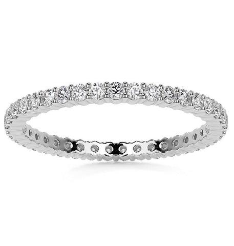 Moissanite Diamond Round Cut Eternity Band For Her