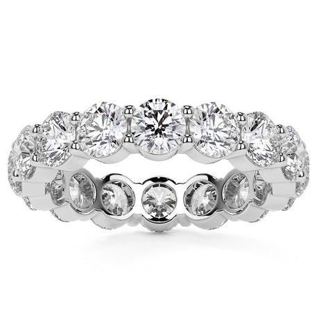 Round Cut Moissanite Dainty Eternity Ring