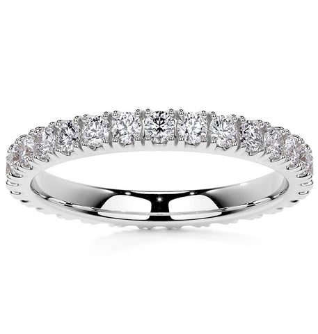 Round Cut Moissanite Stackable Wedding Band