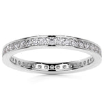 Moissanite VVS1 Round Cut Channel Set Wedding Band