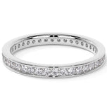 Moissanite VVS1 Round Cut Channel Set Wedding Band