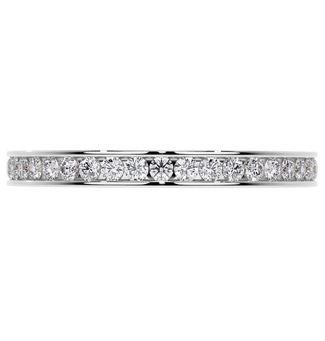 Moissanite VVS1 Round Cut Channel Set Wedding Band