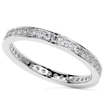 Moissanite VVS1 Round Cut Channel Set Wedding Band