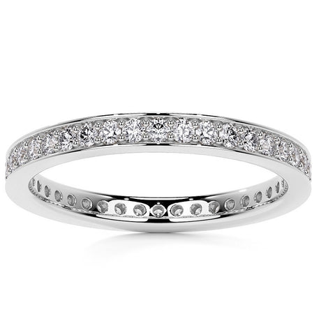 Round Cut VVS1 Moissanite Filigree Wedding Ring