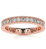 Round Cut Filigree Moissanite Eternity Ring