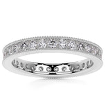 Round Cut Filigree Moissanite Eternity Ring