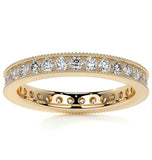 Round Cut Filigree Moissanite Eternity Ring