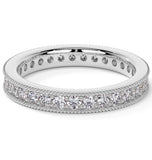 Round Cut Filigree Moissanite Eternity Ring