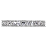 Round Cut Filigree Moissanite Eternity Ring