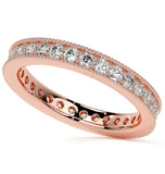 Round Cut Filigree Moissanite Eternity Ring