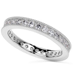 Round Cut Filigree Moissanite Eternity Ring