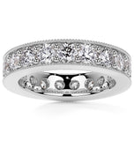 Round Cut Moissanite Filigree Full Eternity Band