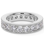 Round Cut Moissanite Filigree Full Eternity Band