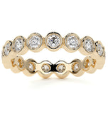 Round Brilliant Cut Moissanite Bezel Set Eternity Ring