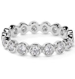 Round Brilliant Cut Moissanite Bezel Set Eternity Ring