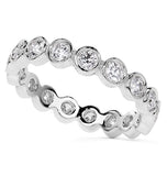 Round Brilliant Cut Moissanite Bezel Set Eternity Ring