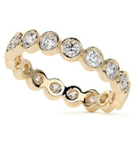 Round Brilliant Cut Moissanite Bezel Set Eternity Ring